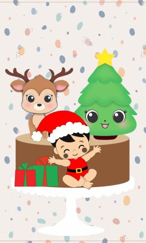 Arquivo de Corte Topo de Bolo Natal Menininho #16591