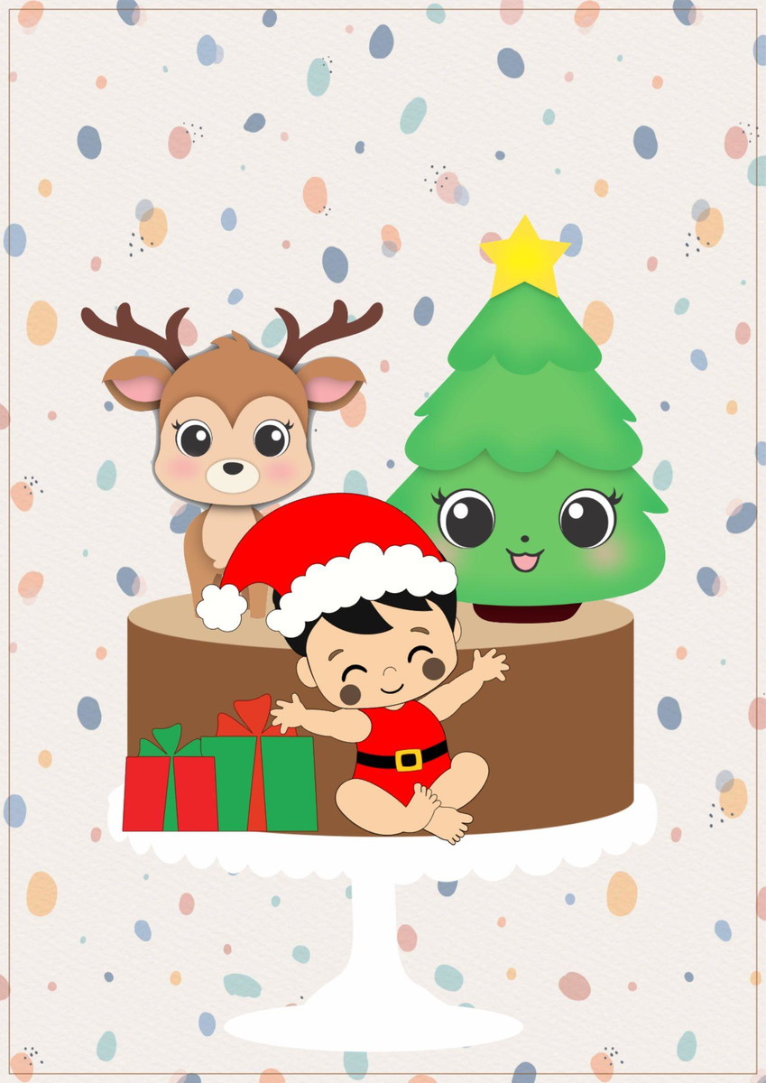 Arquivo de Corte Topo de Bolo Natal Menininho #16591