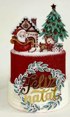 Arquivo de Corte Topo de Bolo Natal Papai Noel #2794 Studio