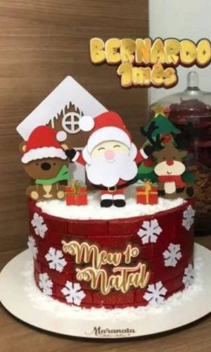 Arquivo de Corte Topo de Bolo Natal Papai Noel Studio