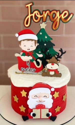 Arquivo de Corte Topo de Bolo Natal Papai Noel #16727