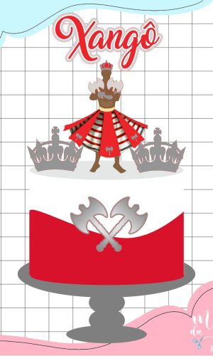 Arquivo de Corte: Topo de Bolo Orixá Xangô 001