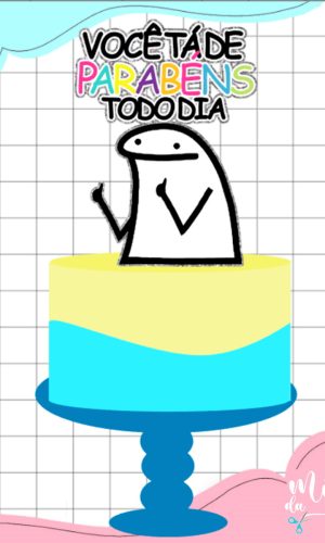 Arquivo de Corte Topo de Bolo Parabéns Flork 049