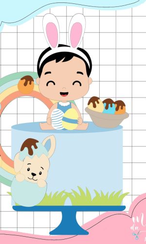 Arquivo de Corte: Topo de Bolo Páscoa Bebê Coelhinho 226