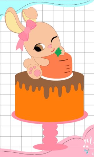 Arquivo de Corte: Topo de Bolo Páscoa Baby Coelhinha 115