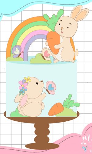 Arquivo de Corte: Topo de Bolo Páscoa Coelhinhos 123