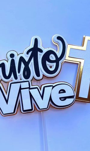 Arquivo de Corte: Topo de Bolo Páscoa Cristã Ele Vive 178