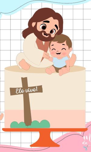 Arquivo de Corte: Topo de Bolo Páscoa Jesus Ele Vive 214