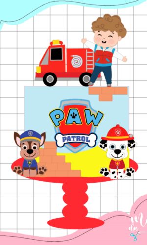 Arquivo de Corte: Topo de Bolo Patrulha Canina Menino 006
