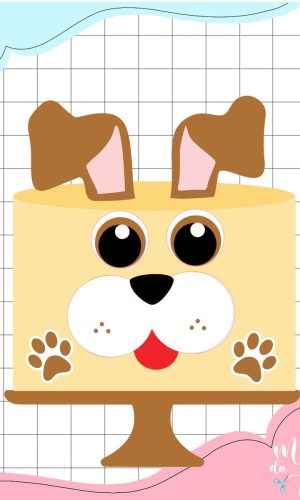 Arquivo de Corte: Topo de Bolo Pet Rosto Cachorrinho 007