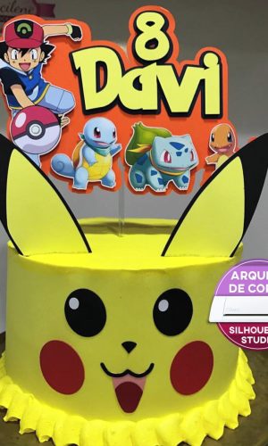 Arquivo de Corte: Topo de Bolo Pikachu Pokémom 008