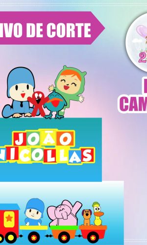 Arquivo de corte Topo de bolo Pocoyo CAMADAS
