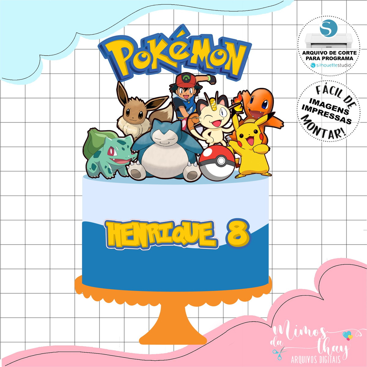 Arquivo de Corte: Topo de Bolo Pokémom 009