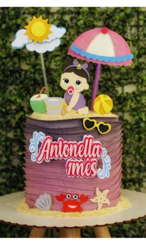 Arquivo de corte topo de bolo praia menina (não editamos)