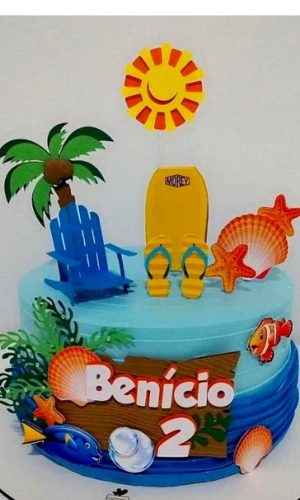 Arquivo de corte topo de bolo praia/ verão