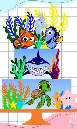 Arquivo de Corte: Topo de Bolo Procurando Nemo 003
