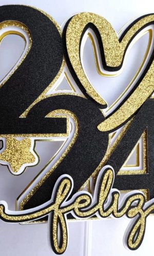 Arquivo de Corte Topo de Bolo Reveillon Ano Novo 2024 #16803