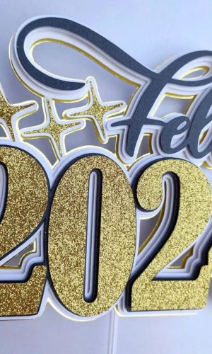 Arquivo de Corte Topo de Bolo Reveillon Ano Novo 2024 #16804