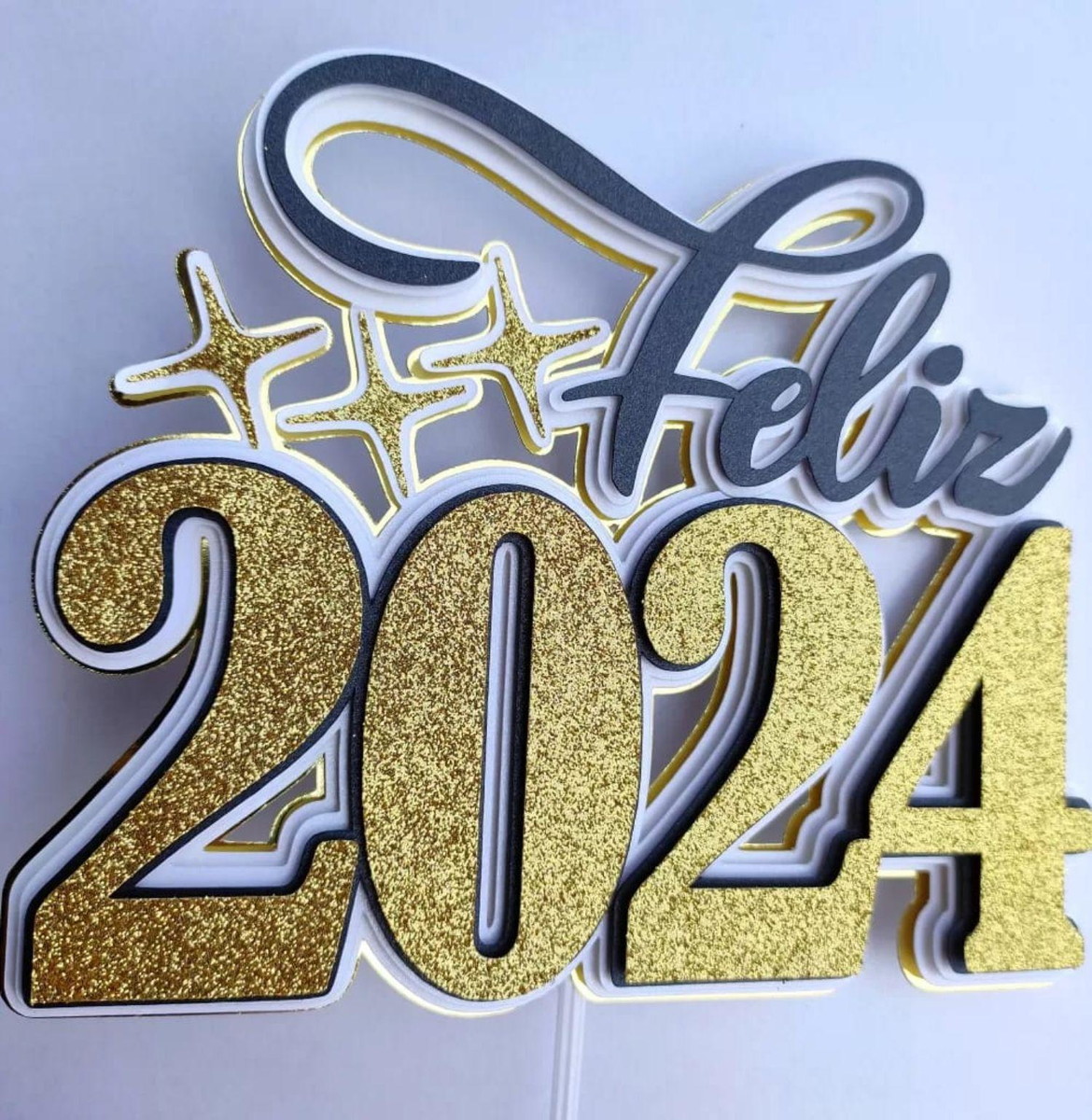 Arquivo de Corte Topo de Bolo Reveillon Ano Novo 2024 #16804