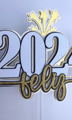 Arquivo de Corte Topo de Bolo Reveillon Ano Novo 2024 #16806