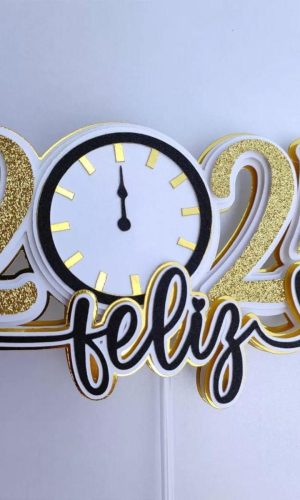 Arquivo de Corte Topo de Bolo Reveillon Ano Novo 2024 #16807