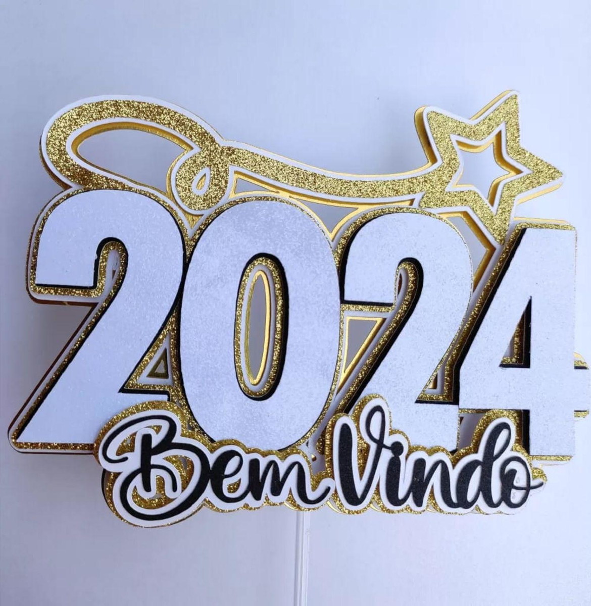 Arquivo de Corte Topo de Bolo Reveillon Ano Novo 2024 #16812