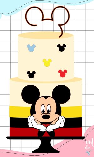 Arquivo de Corte: Topo de Bolo Rosto do Mickey 014