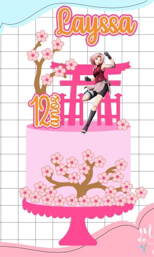 Arquivo de Corte: Topo de Bolo Sakura 002
