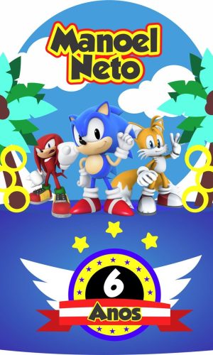 Arquivo de corte topo de bolo Sonic