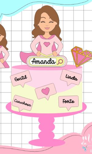 Arquivo de Corte: Topo de Bolo Super Mãe Dia das Mães 059