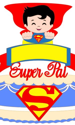 Arquivo De Corte: Topo De Bolo Super Pai Dia Dos Pais 002