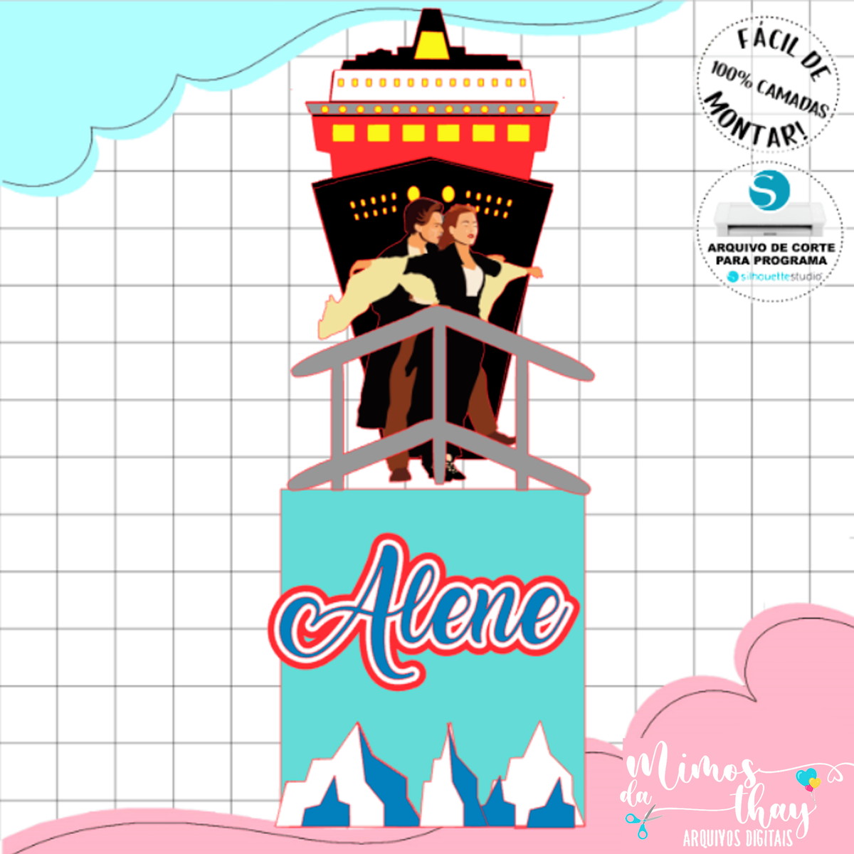 Arquivo de Corte: Topo de Bolo Titanic Camadas 002