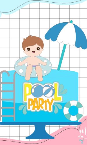Arquivo de Corte: Topo de Bolo Verão Pool Party Menino 009