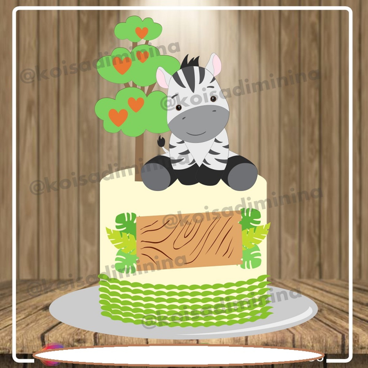 arquivo de corte topo de bolo zebra studio