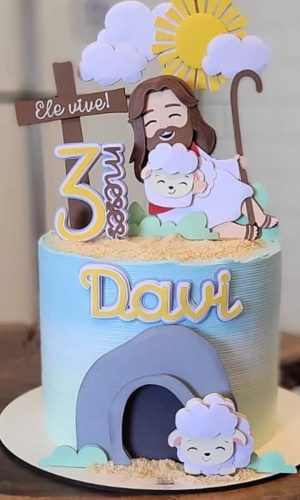 Arquivo de Corte: Topo de Páscoa Cristã Jesus Ele Vive 243