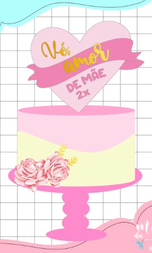 Arquivo de Corte: Topo Dia das Mães Super Vó + Flor 3d 049