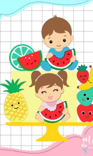 Arquivo de Corte: Topo Feirinha Bebês Frutinhas 019