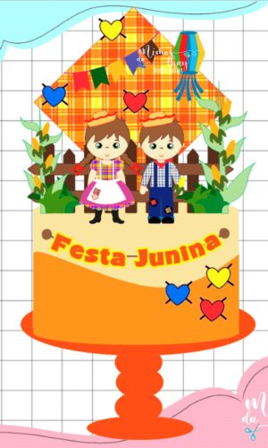 Arquivo de Corte: Topo Festa Junina Casal Caipira Arraiá 125