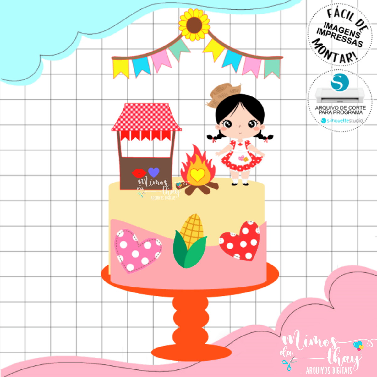 Arquivo de Corte: Topo Festa Junina Menina Arraiá 127