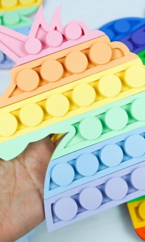 Arquivo de corte topo pop it unicornio em camadas