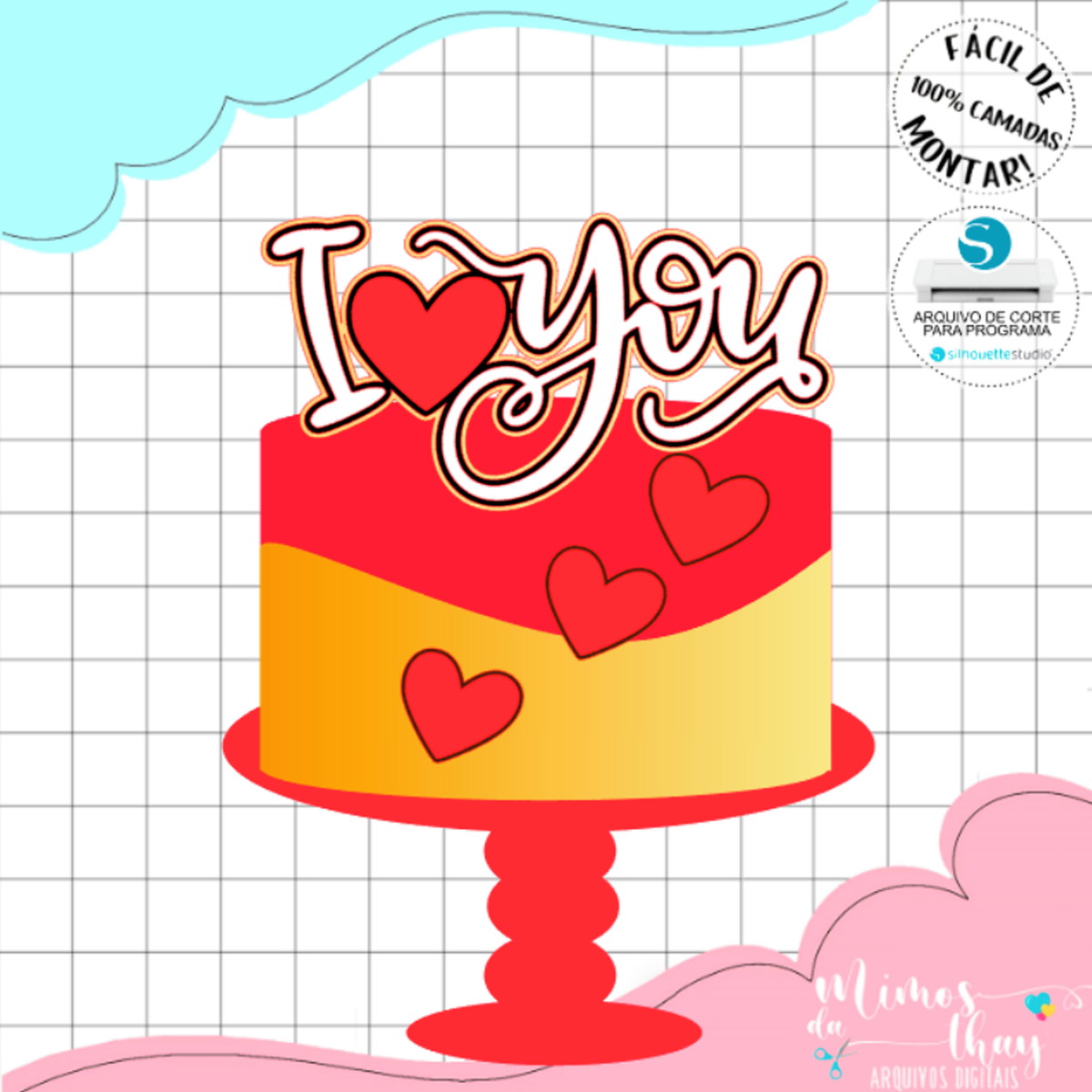 Arquivo de Corte: Topo I Love You Dia dos Namorados 031