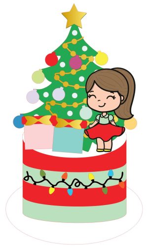 Arquivo de Corte: Topo de Bolo Natal Menina 077