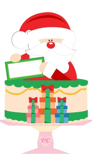 Arquivo de Corte: Topo de Bolo Natal Papai Noel 075