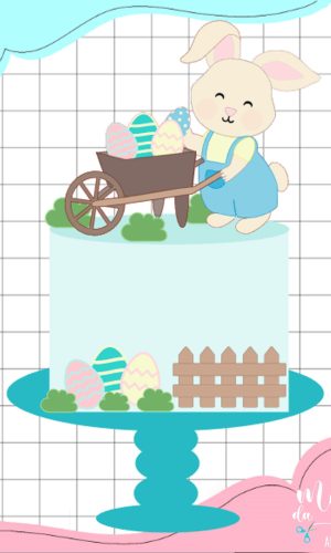 Arquivo de Corte: Topo Páscoa Coelhinho Carrinho de Ovos 090