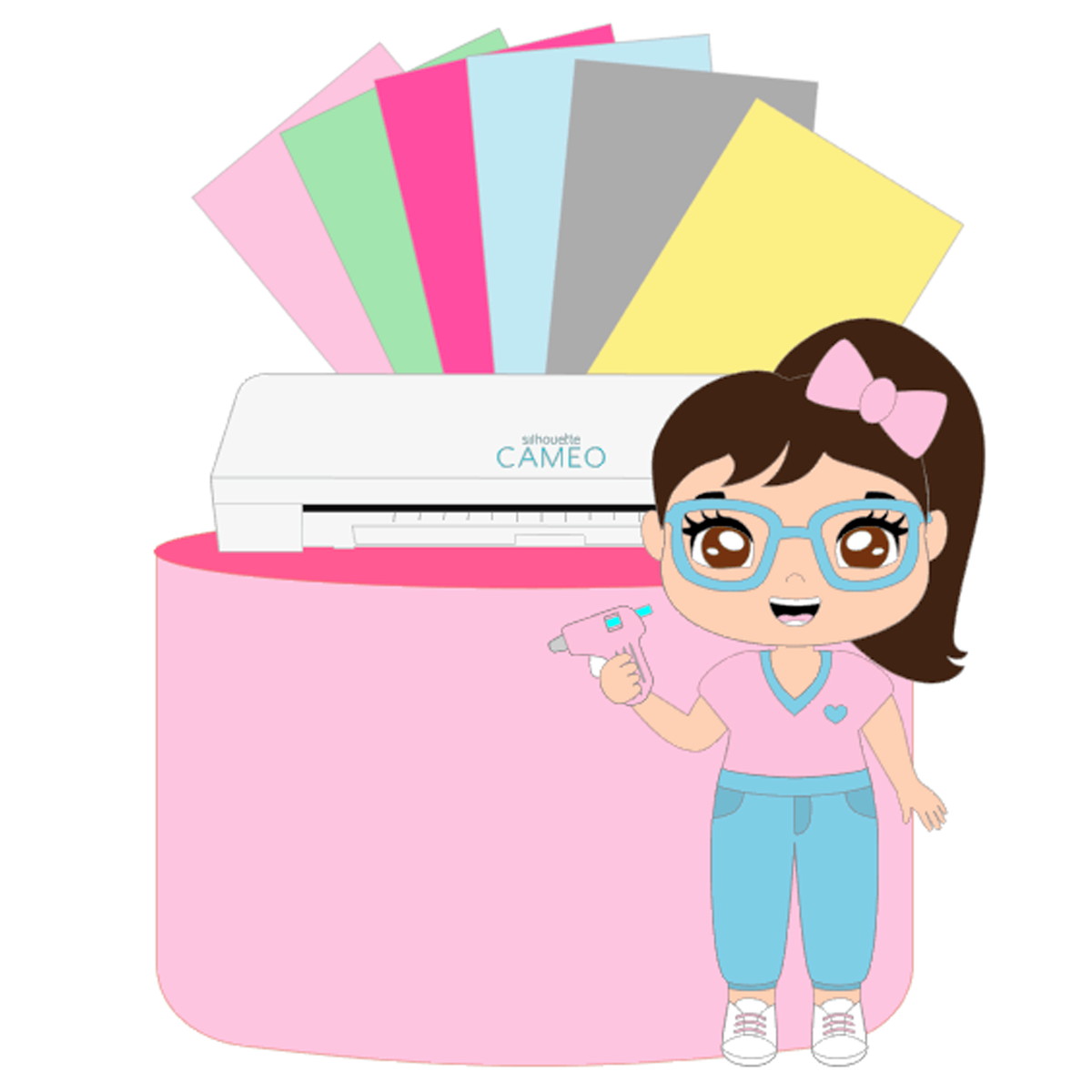 Arquivo De Corte: Topo Silhouette Cameo Papeleira 003