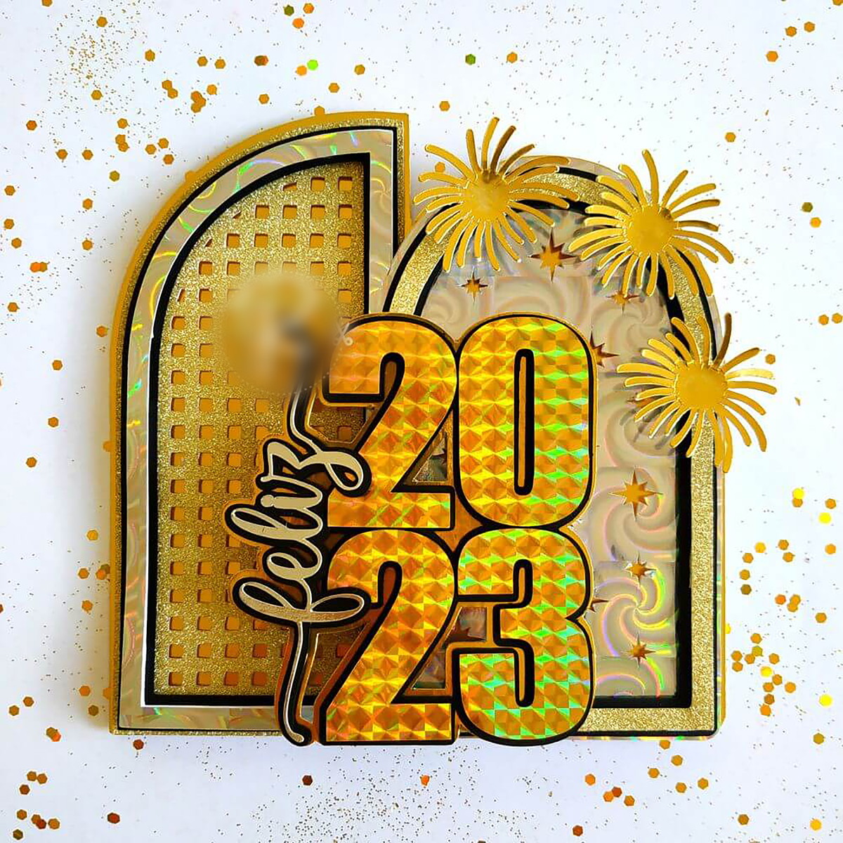 Arquivo de Corte Topos de Bolo Ano Novo 2023 024