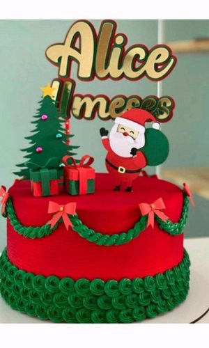 Arquivo de Corte: Topo Natal em Camadas Noel com Saco 074