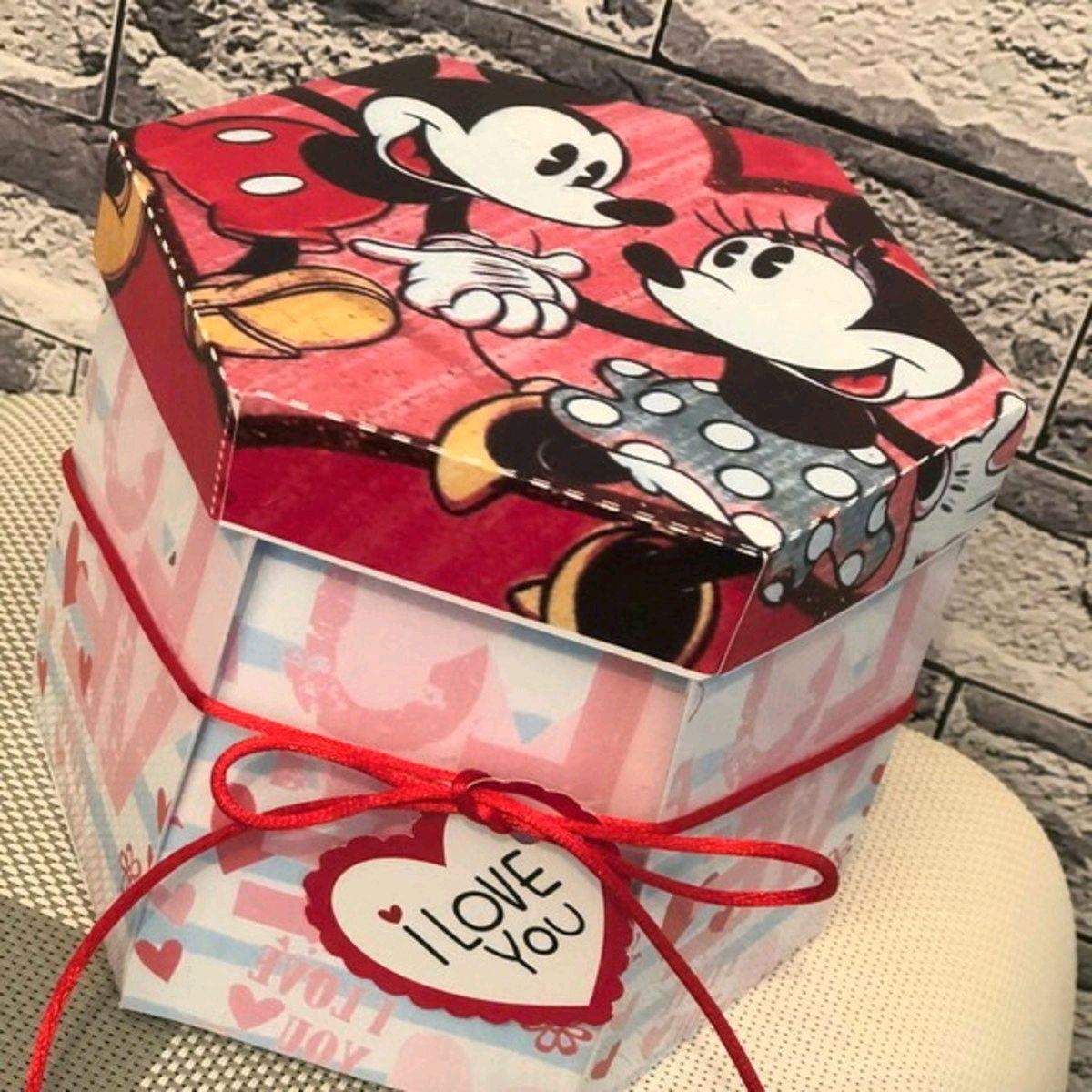 ARQUIVO DIA DOS NAMORADOS CAIXA EXPLOSAO MICKEY MINNIE #5702 - Imagem 2