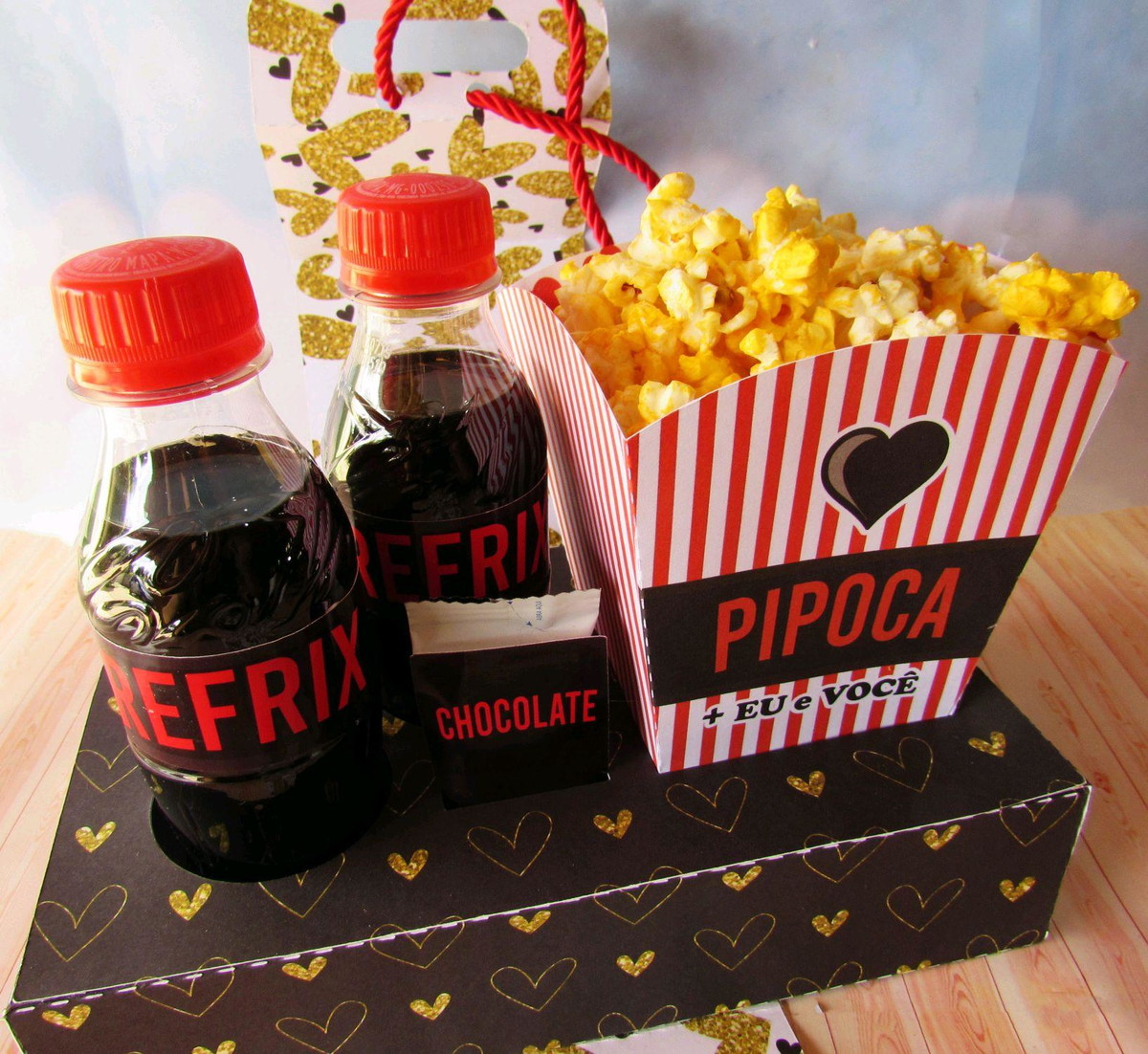 ARQUIVO DIA DOS NAMORADOS CESTA KIT NETFLIX CINEMA #5625 - Imagem 3