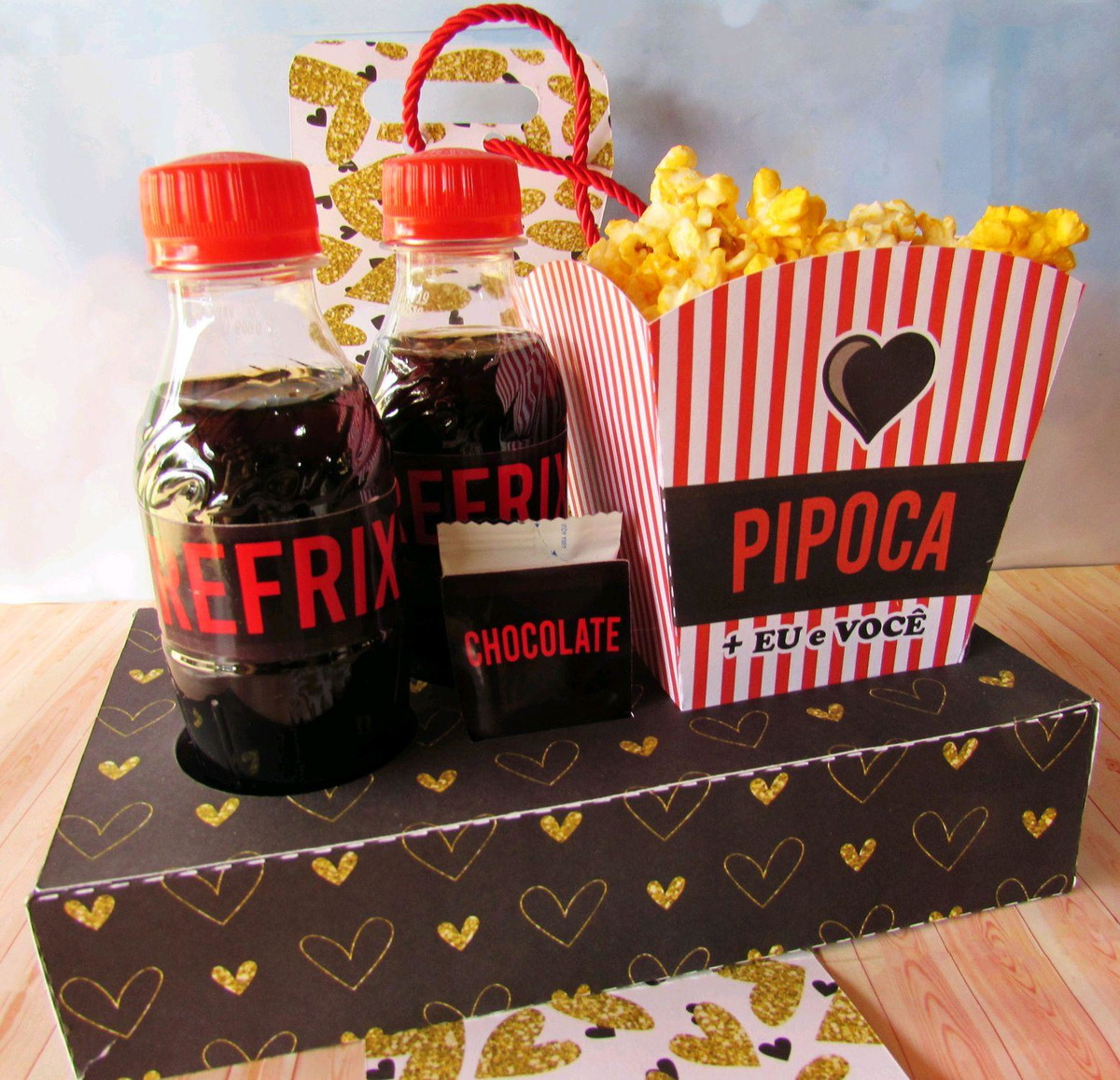 ARQUIVO DIA DOS NAMORADOS CESTA KIT NETFLIX CINEMA #5625 - Imagem 2